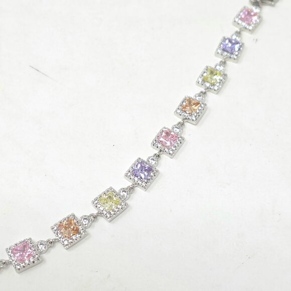 🎁🎅HOLIDAY TREASURES! CZ Tourmaline Colour Combo Tennis Bracelet - Picture 1 of 2
